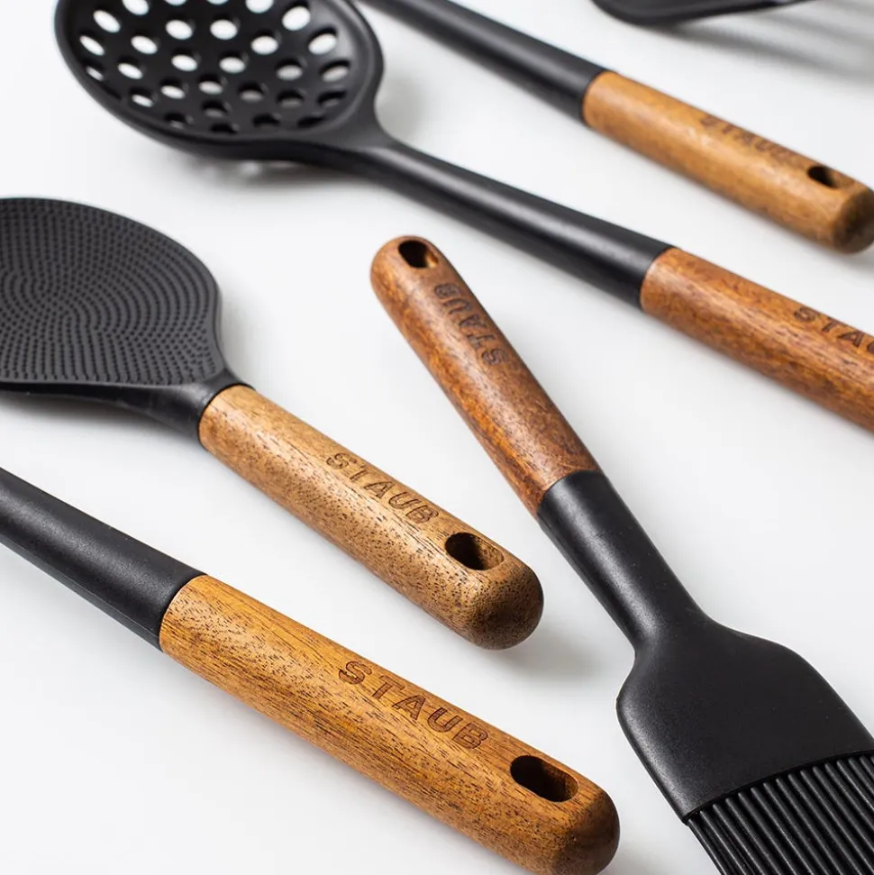 Staub Kitchen Tools - Set of 10 (Black/Wood)