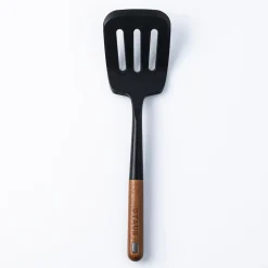 Staub Prep Simple Silicone Slotted Turner (Black)