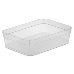 Sterilite Organize 'Large' Plastic Storage Tray - Set of 3 (Clear)