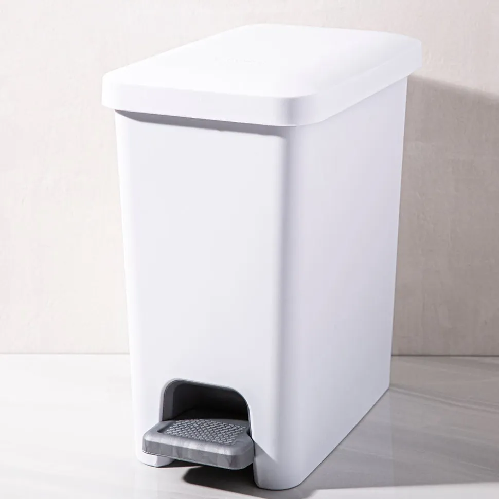 Sterilite Stepon Garbage Can (White)