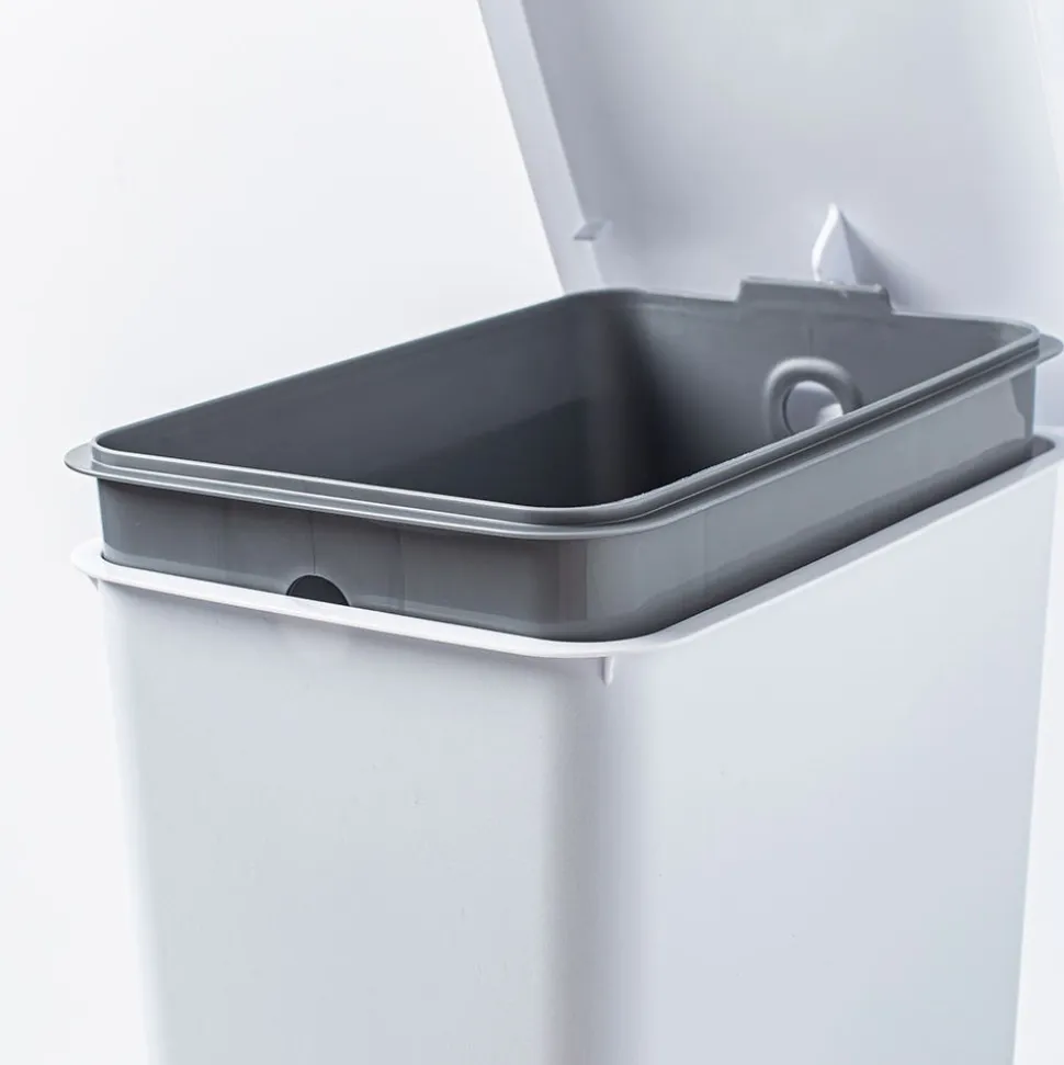 Sterilite Stepon Garbage Can (White)