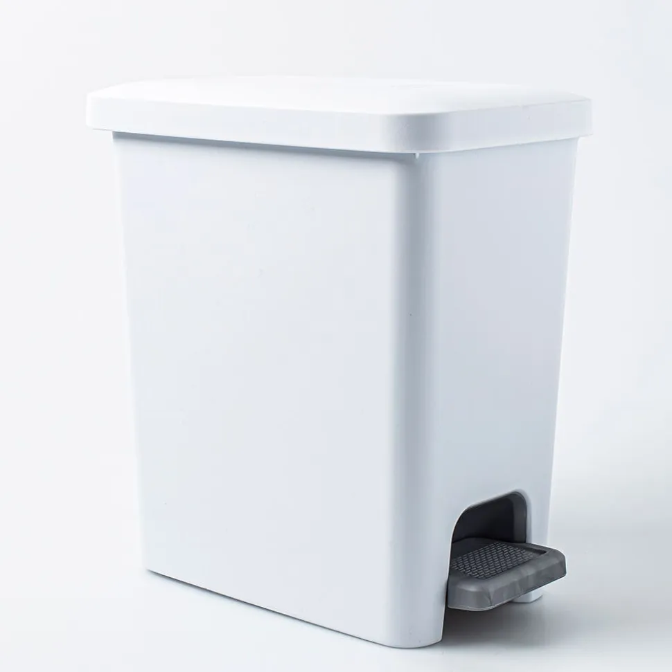 Sterilite Stepon Garbage Can (White)