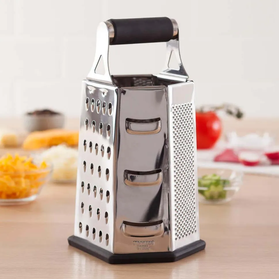 Task Cuisine 6-Sided Tower Grater Hexagon (Black/Stainless Steel)