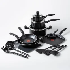 T-Fal Culinaire Non-Stick Cookware - Set of 16 (Black)