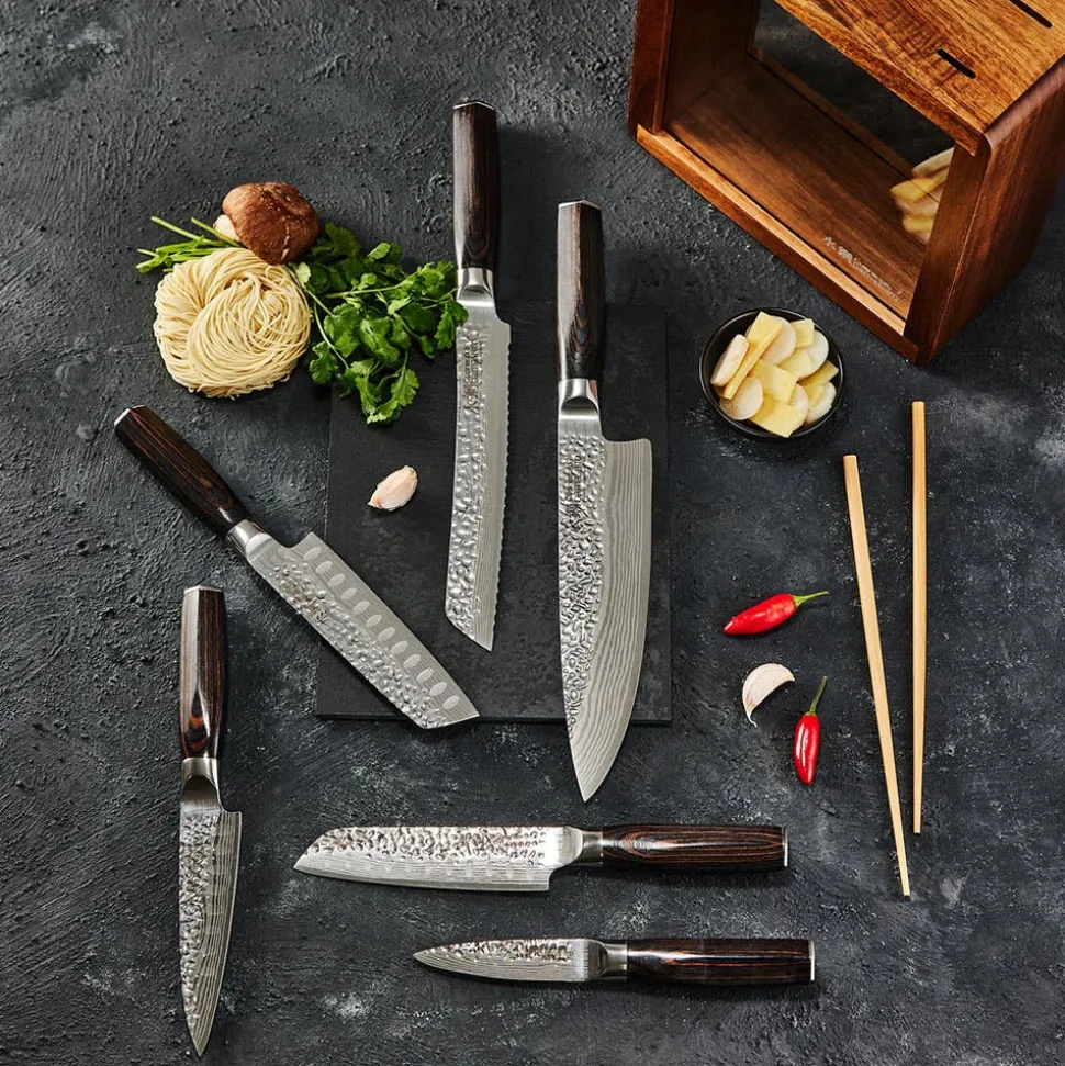 The Custom Chef Cuisine::pro Damashiro 'Mokuzai' Knife Block - 7pc