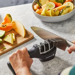 The Custom Chef Cuisine::pro Id3 Knife Sharpener (Black/SSteel)