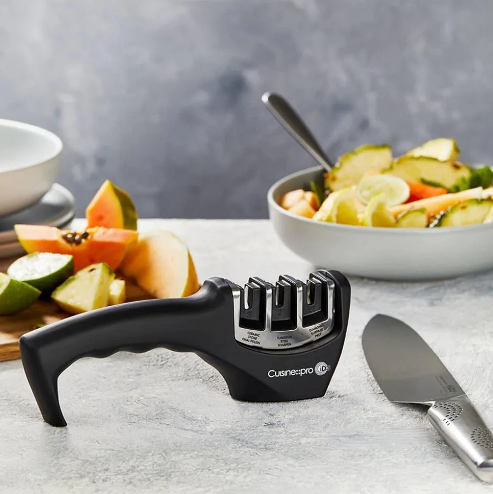 The Custom Chef Cuisine::pro Id3 Knife Sharpener (Black/SSteel)