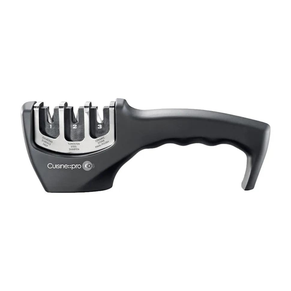 The Custom Chef Cuisine::pro Id3 Knife Sharpener (Black/SSteel)