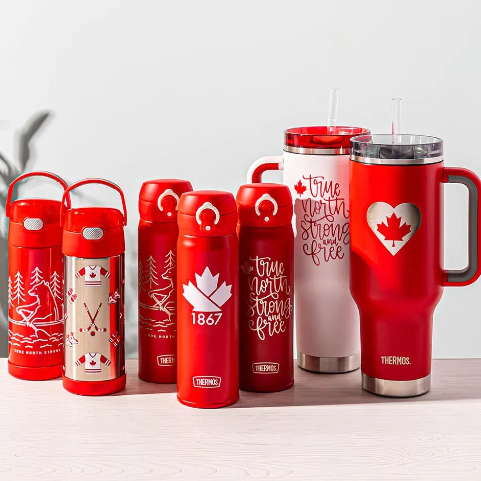 Thermos Canadiana 'True North' Insulated Sport Bottle 470ml (Red)