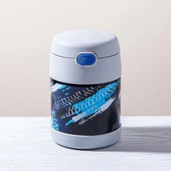 Thermos Double Wall 'Tire Tracks' Thermal Food Storage Jar-Spoon