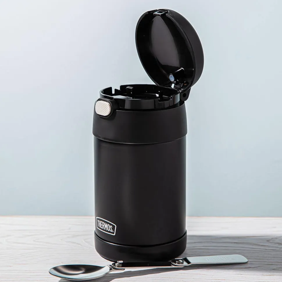 Thermos Funtainer Thermal Food Storage Jar-Spoon (Matte Black)
