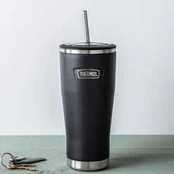 Thermos Icon Series Double Wall Tumbler with Straw (Granite)