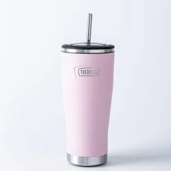 Thermos Icon Series Double Wall Tumbler with Straw (Sunset Pink)