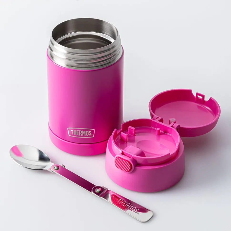 Thermos Thermal Food Storage Jar w/Spoon 16oz. (Neon Pink)