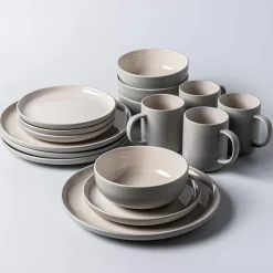 Thomson Pottery Loft Stoneware Dinnerware - Set of 16 (Linen)