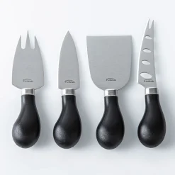 Trudeau Maison Cheese Knives - Set of 4 (Black/Stainless Steel)
