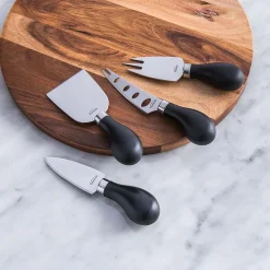 Trudeau Maison Cheese Knives - Set of 4 (Black/Stainless Steel)