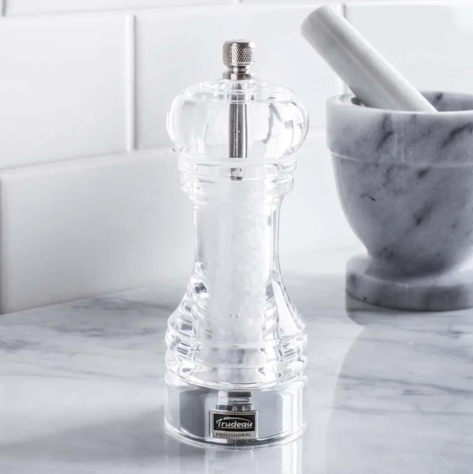 Trudeau Professional 6" Acrylic Adjustable Salt Mill
