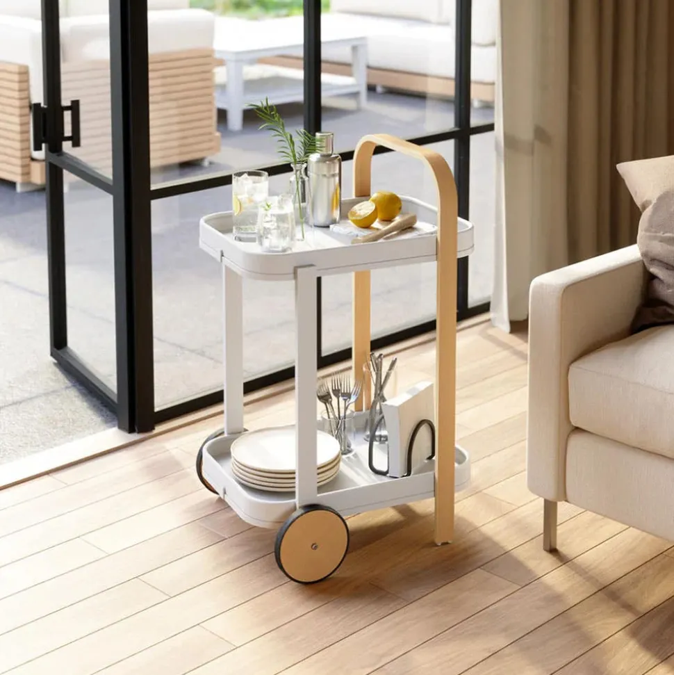 Umbra Bellwood Bar-Serving Cart 20.8x17x31.4"H (Natural/White)