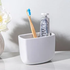 Umbra Corsa Ceramic Toothbrush Holder (White)