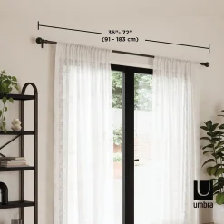 Umbra Extendable 'Sita' Metal Curtain Rod 36-72" (Black)