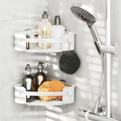 Umbra Flex Adhesive Corner Basket (White)