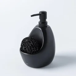 Umbra Joey Ceramic Soap Pump with Scrubber (Black)