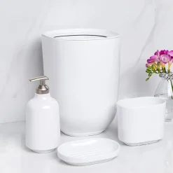 Umbra Step Melamine Waste Can with Lid 6.6L (White)