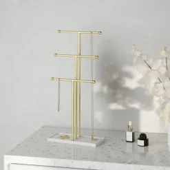 Umbra Trigem 3-Tier Jewellery Stand 23 x 10 x 48.5cm (White/Brass)