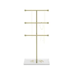 Umbra Trigem 3-Tier Jewellery Stand 23 x 10 x 48.5cm (White/Brass)