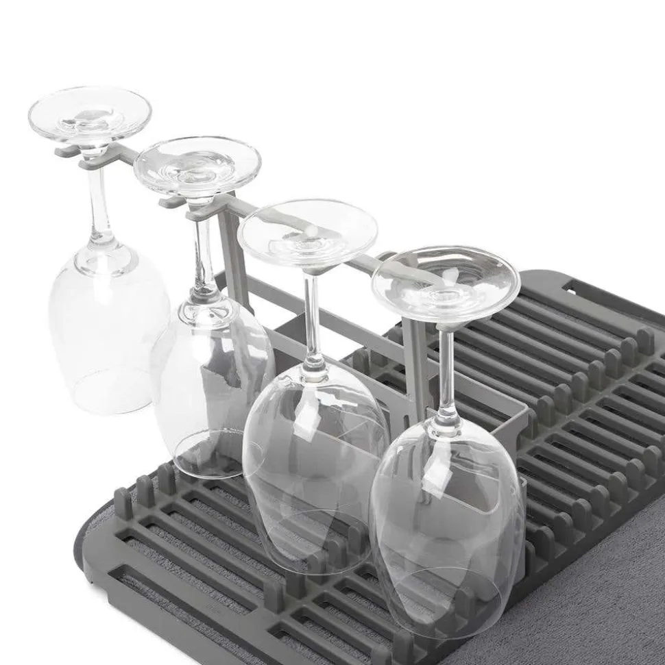 Umbra Udry Dish Rack with Microfibre Dry Mat (Charcoal)