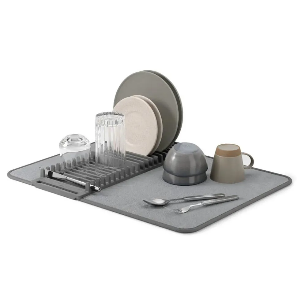 Umbra Udry Microfibre Drying Mat with Rack - Charcoal (24x18")