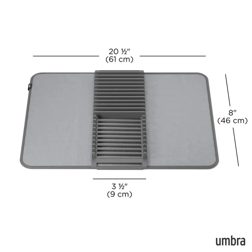 Umbra Udry Microfibre Drying Mat with Rack - Charcoal (24x18")