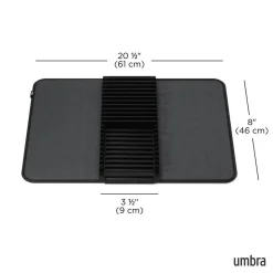 Umbra Udry Microfibre Drying Mat with Rack - Black (24x18