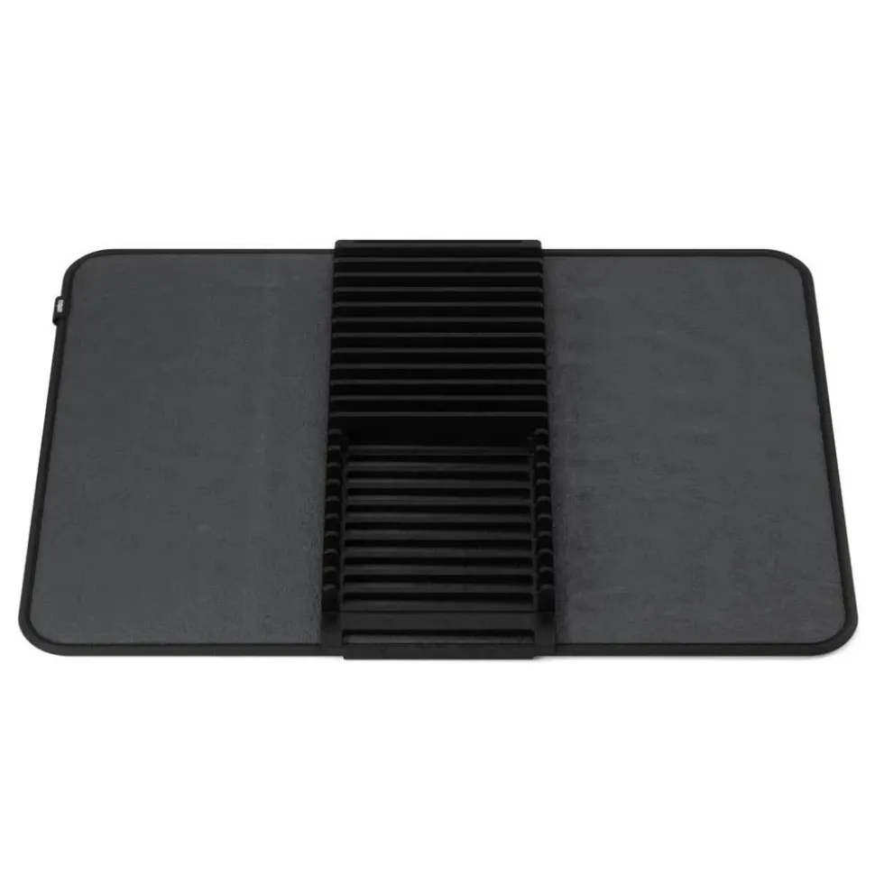 Umbra Udry Microfibre Drying Mat with Rack - Black (24x18")