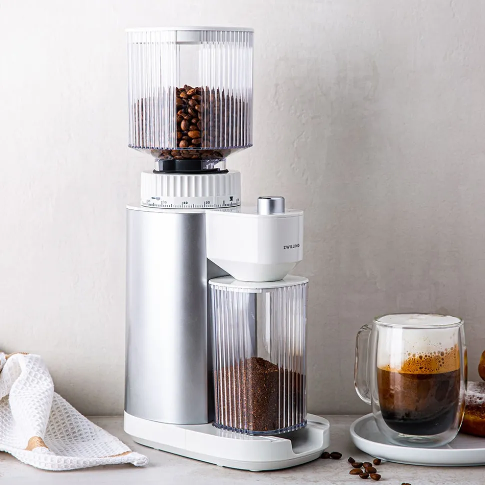 ZWILLING Enfinigy Adjustable Burr Grinder (White/Silver)