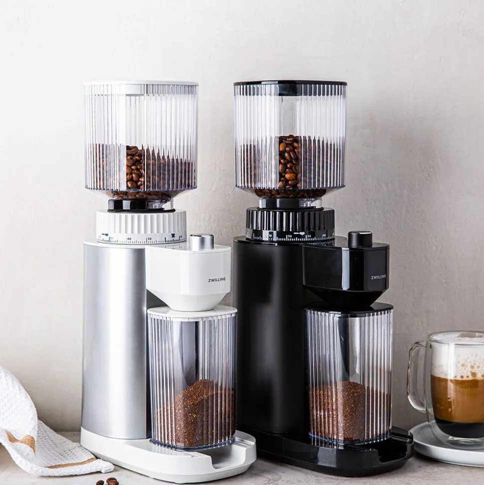 ZWILLING Enfinigy Adjustable Burr Grinder (White/Silver)