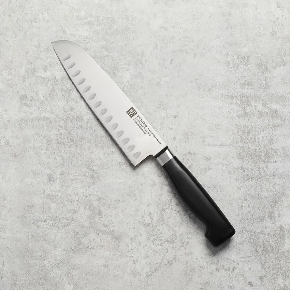Zwilling 4-Star Santoku Knife with Granton Edge