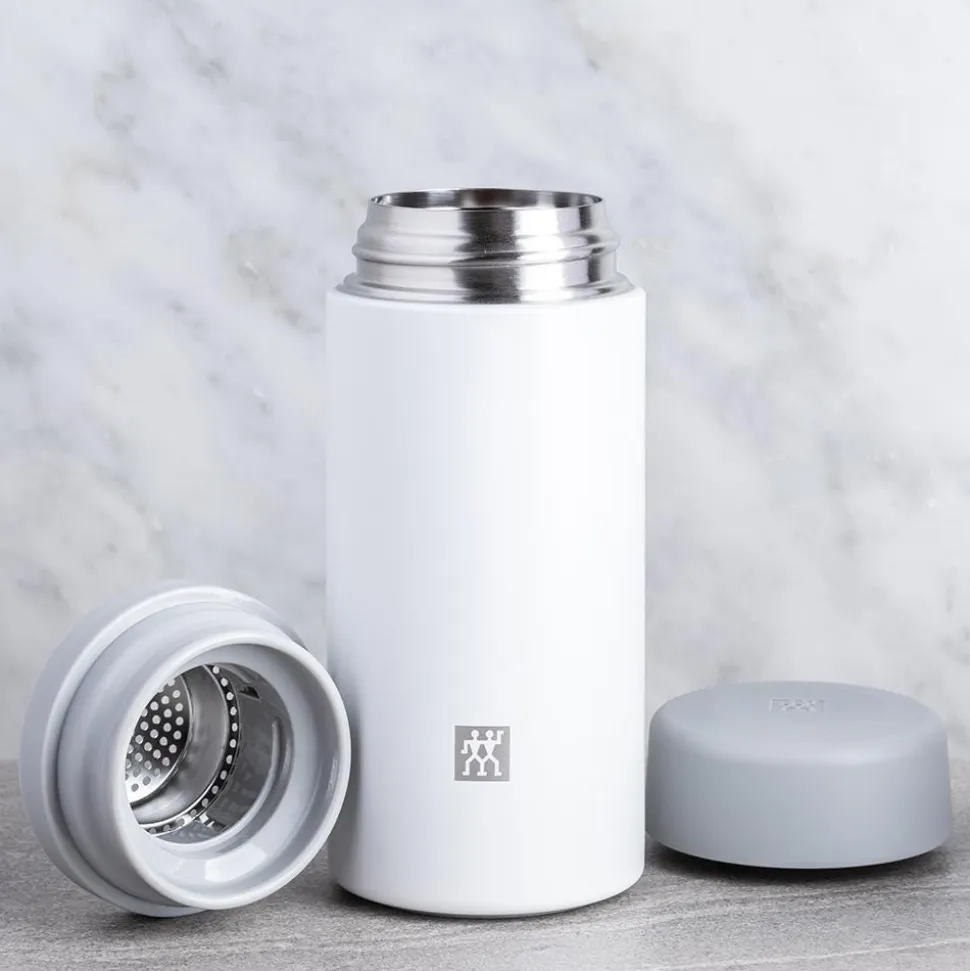 ZWILLING Thermo Thermal Sport Bottle with Infuser (White/Silver)