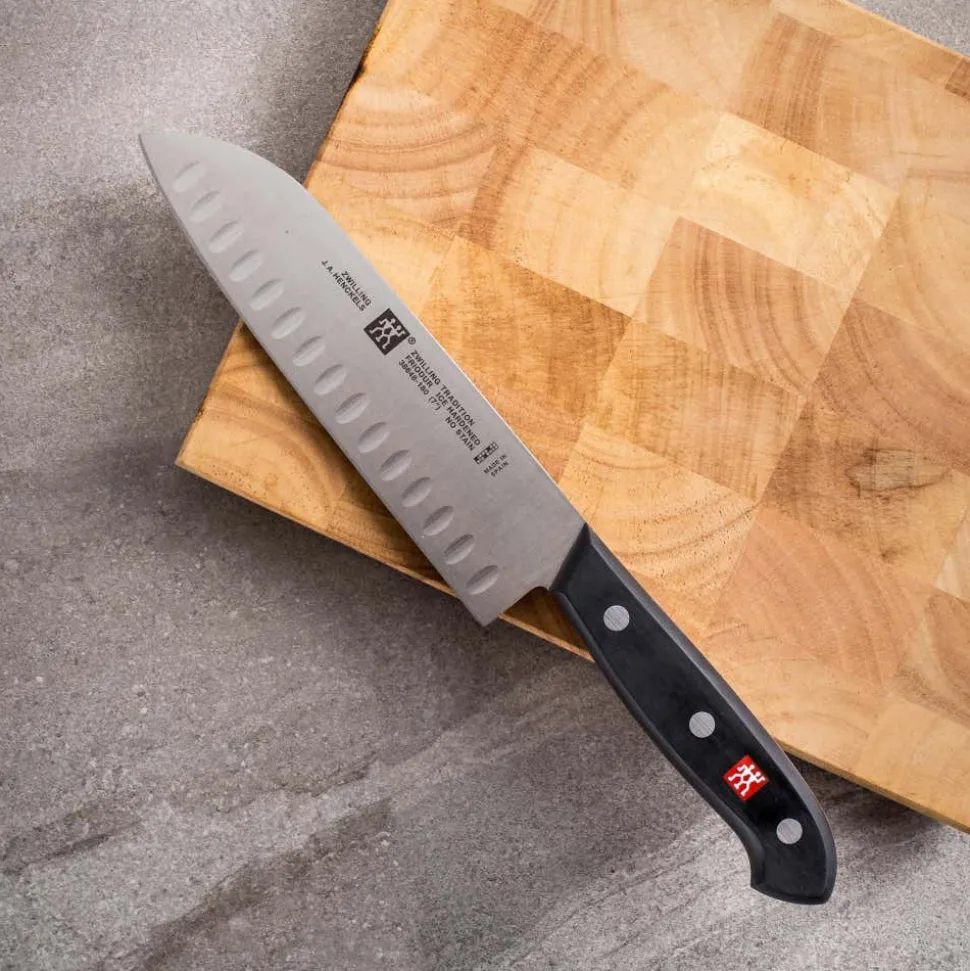 ZWILLING Tradition 7" Santoku Knife with Granton Edge